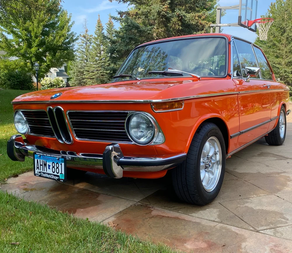 Orange BMW after mobile detailing